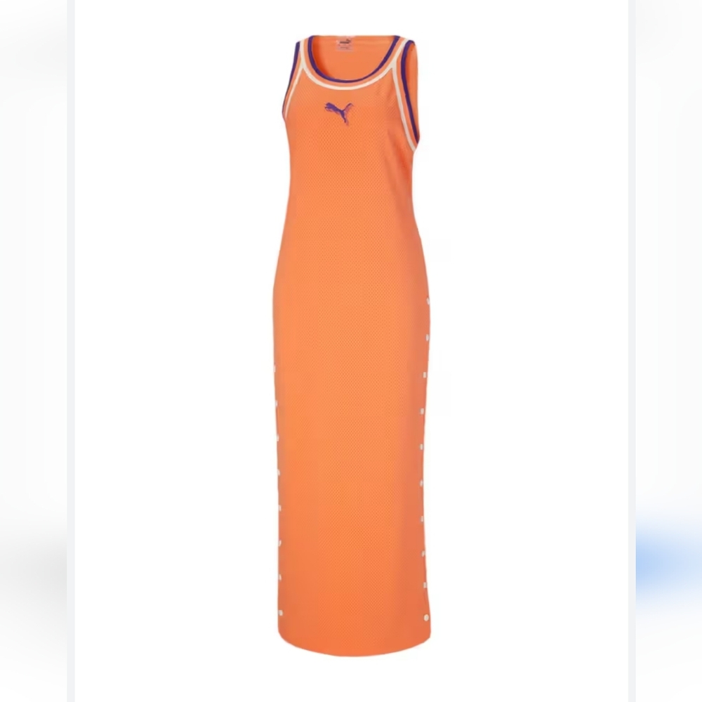 Puma Full Length Jersey Dress in Desert Sky Size L